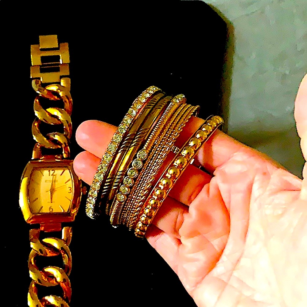 RJ Graziano Watch & 9 Bangle Bracelets, Set  7” - Picture 6 of 14